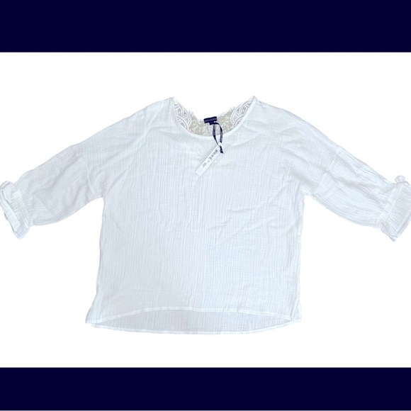 Coco + Carmen White Cotton Lace Detail Blouse NWT Size S/M - Picture 7 of 7